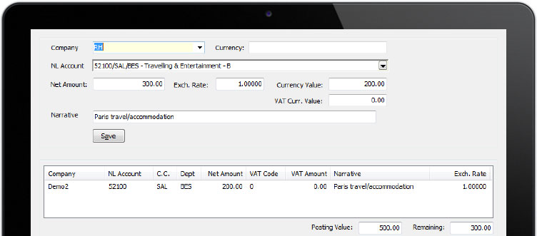 multi company expenses